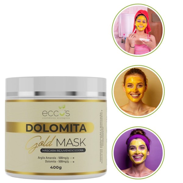 Máscara Dolomita Gold Mask 400g Eccos Cosméticos