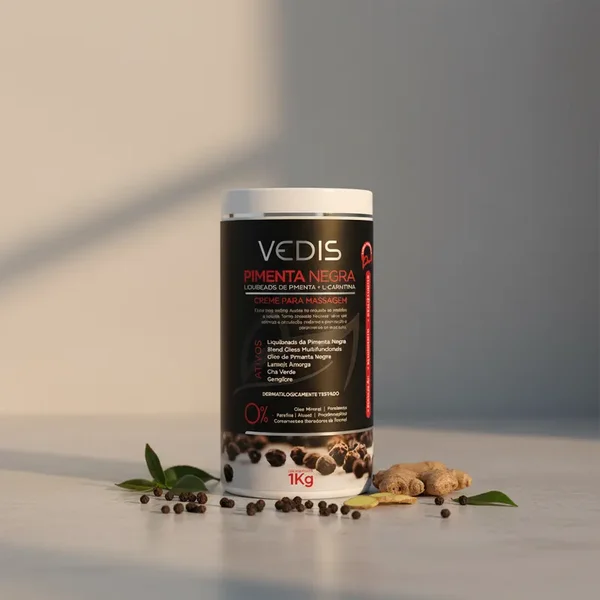 Creme de Massagem Termo Ativador Pimenta Negra Vedis 1kg
