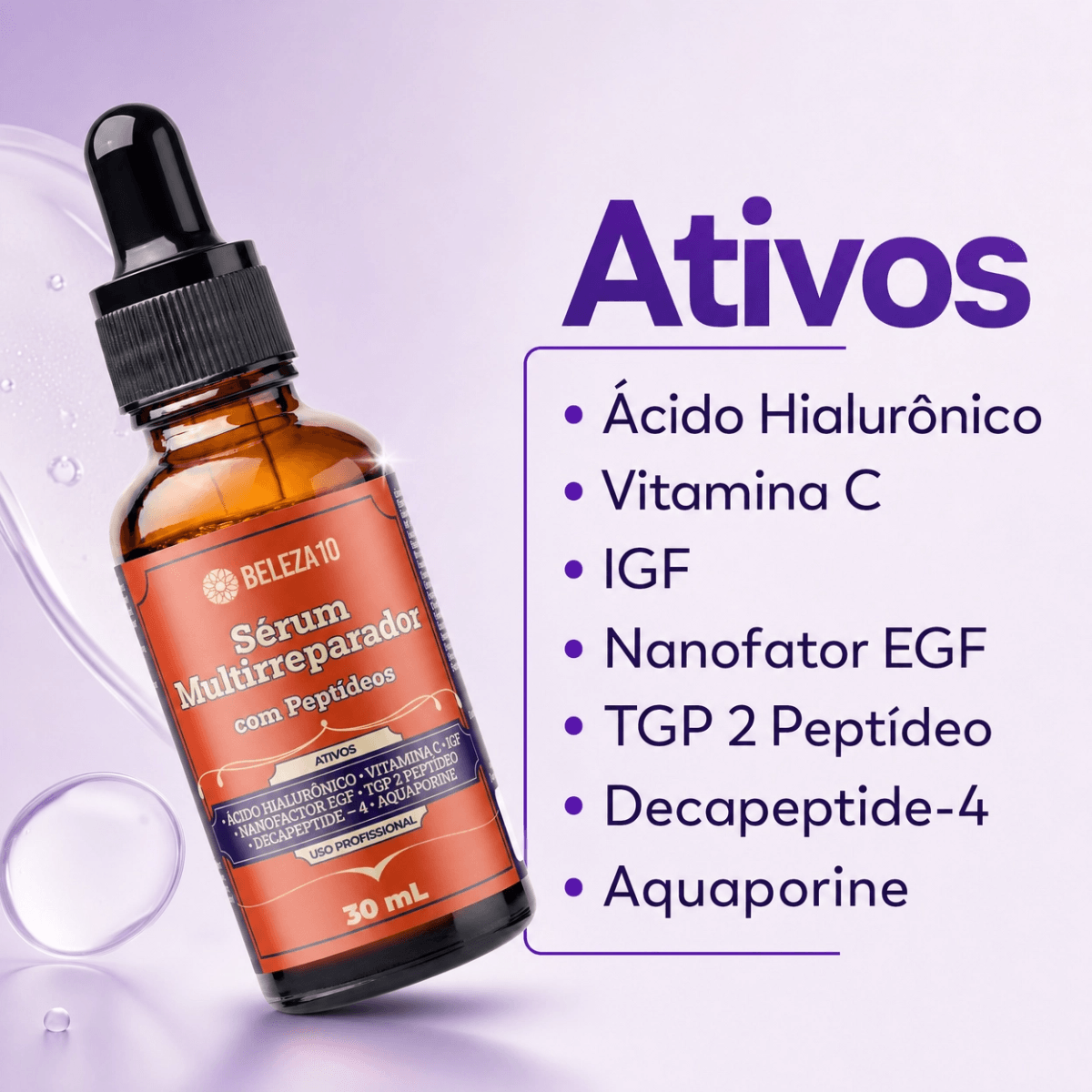 Ativos do S&eacute;rum Multirreparador Beleza10
