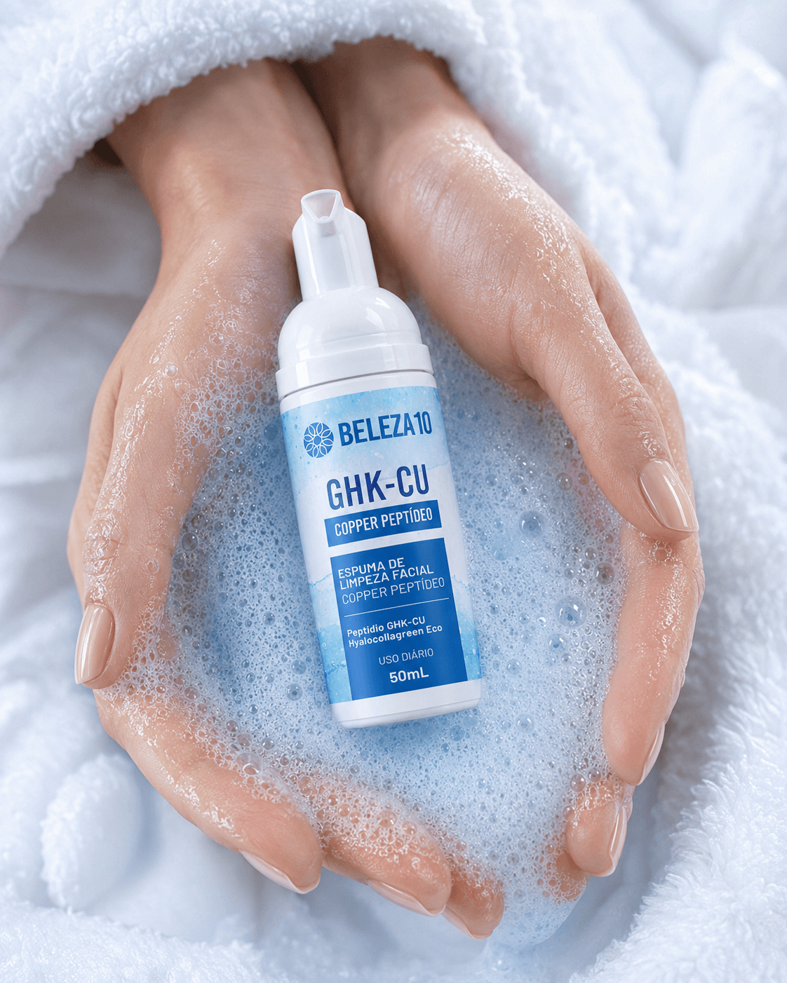 Aplica&ccedil;&atilde;o da Espuma de Limpeza Facial GHK-Cu Beleza10