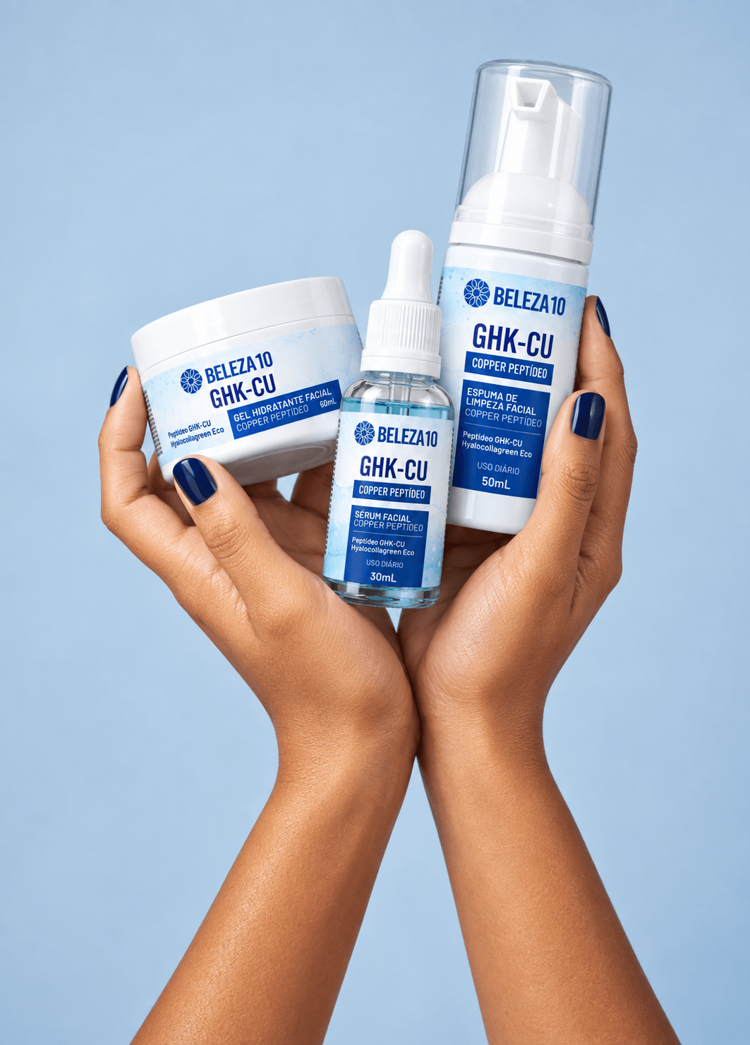 Kit GHK-Cu Beleza10 para limpeza, tratamento e hidrata&ccedil;&atilde;o