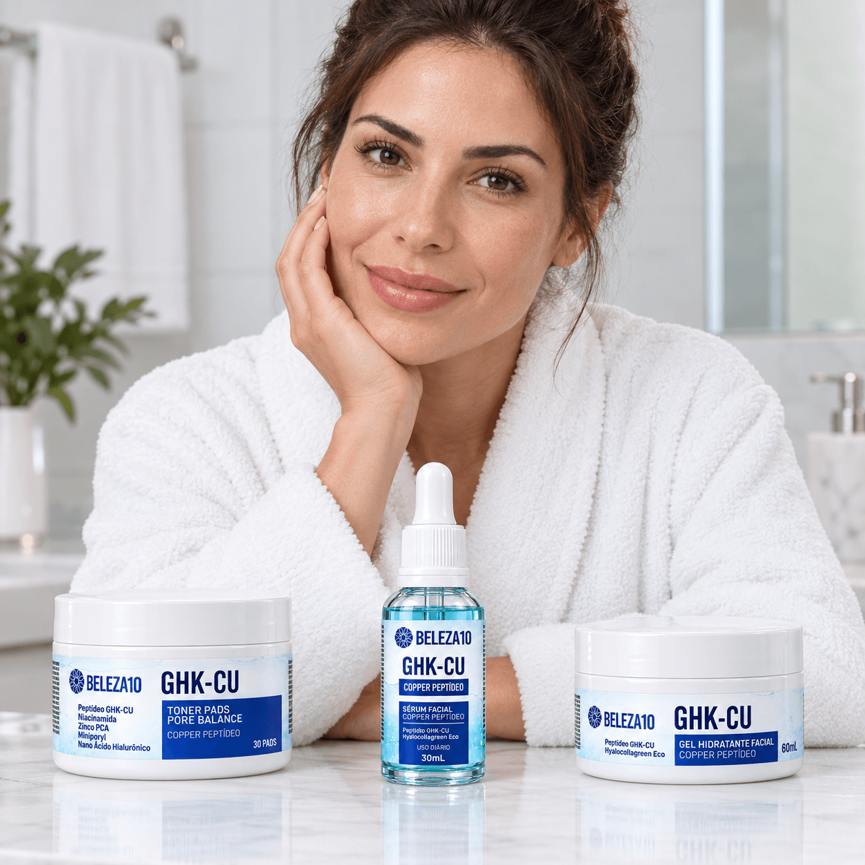 Linha completa GHK-Cu Beleza10 com quatro produtos